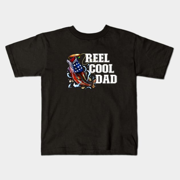 Reel Cool Dad - Fishing Kids T-Shirt by BDAZ